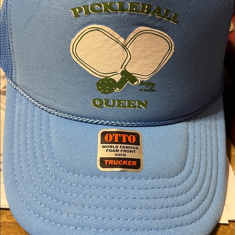 Otto Trucker Bright Blue Mesh Baseball Cap “Pickle Ball Queen” One Size